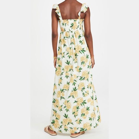 Agua Bendita Leandra Voila Dress Deco Yellow Floral Maxi Smocked Ruffle Shopbop - Picture 5 of 15